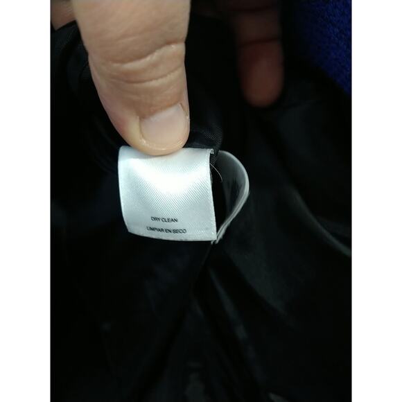 Le Suit Woman 8 Blazer Blue Black Lined Three Button Prof Career Core - Picture 9 of 12